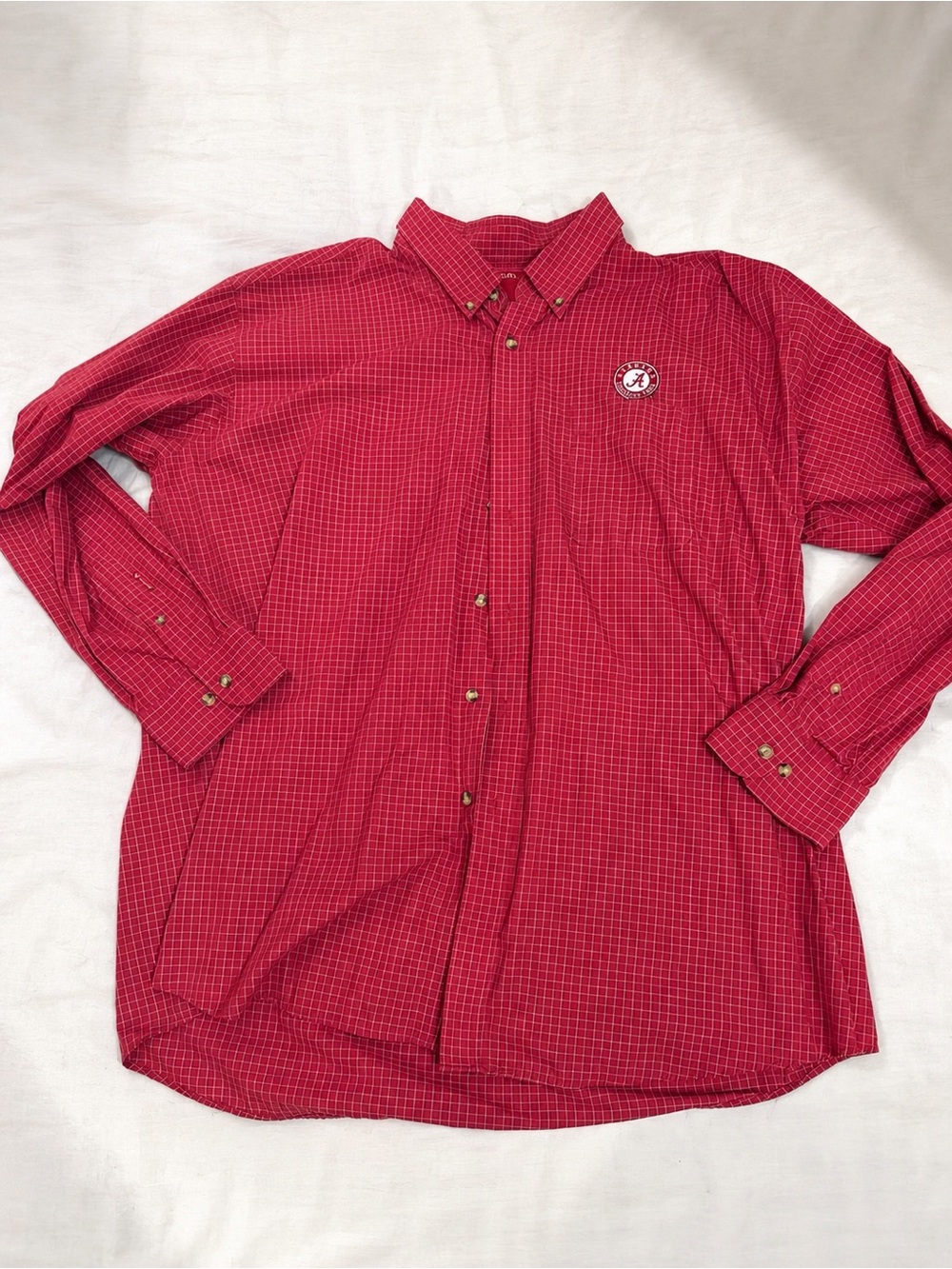Antigua Alabama Crimson Tide XXL Red Check Button Down Shirt Men’s Long Sleeve